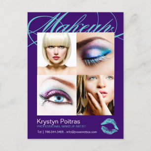 Makeup Artist Comp Card Vykort