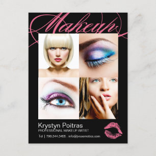 Makeup Artist Comp Card Vykort