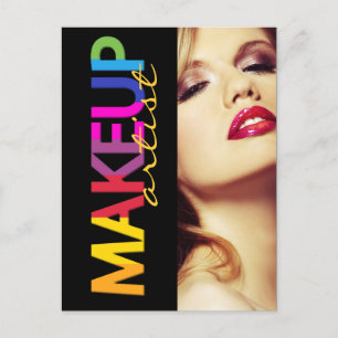 Makeup Artist Comp Card Vykort