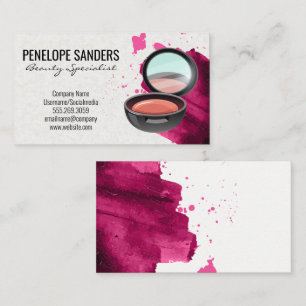 Makeup Artist Compact Penseldrag Visitkort
