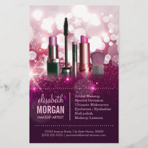 Makeup Artist Cosmetician - Rosa Beauty Glitter Flygblad