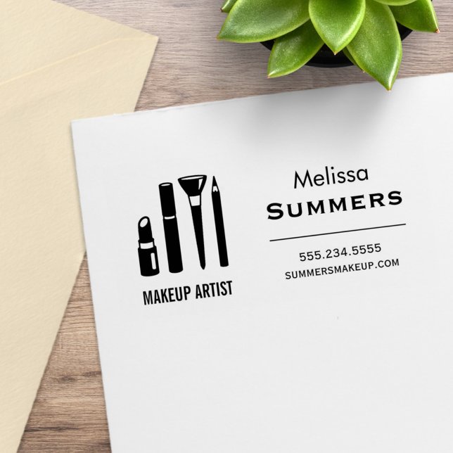 Makeup Artist Cosmetics Lipstick Mascara Adress Stämpel (Skapare uppladdad)