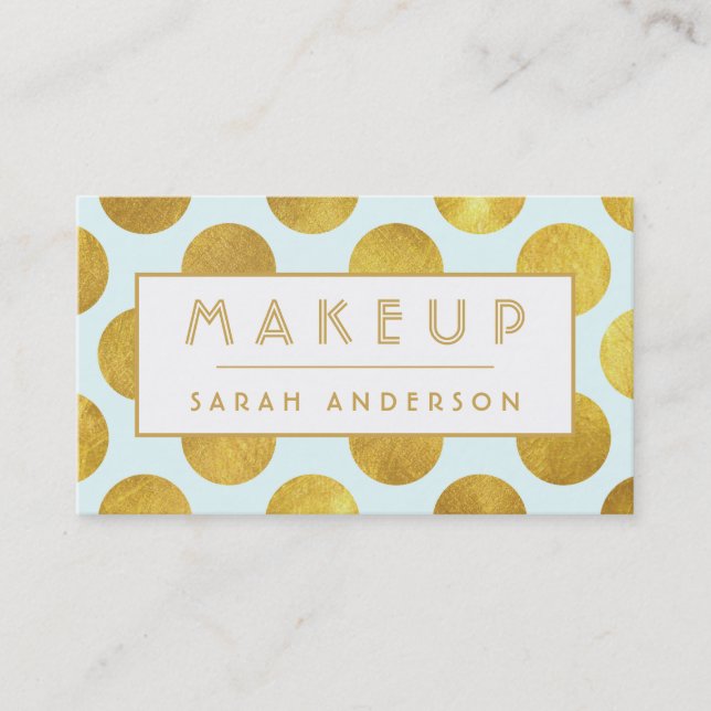 Makeup Artist Cosmetolog - Modern Big Guld Dots Visitkort (Framsida)