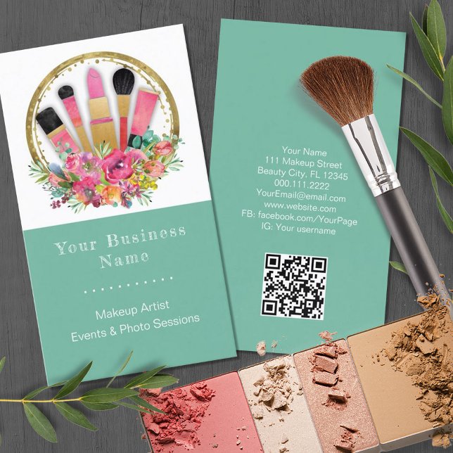 Makeup Artist Cosmetologist Beautician QR Code Visitkort (Skapare uppladdad)