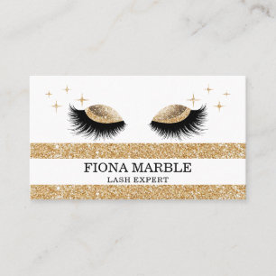 Makeup Artist Deep Sepia Glitter Lash Black Guld Visitkort