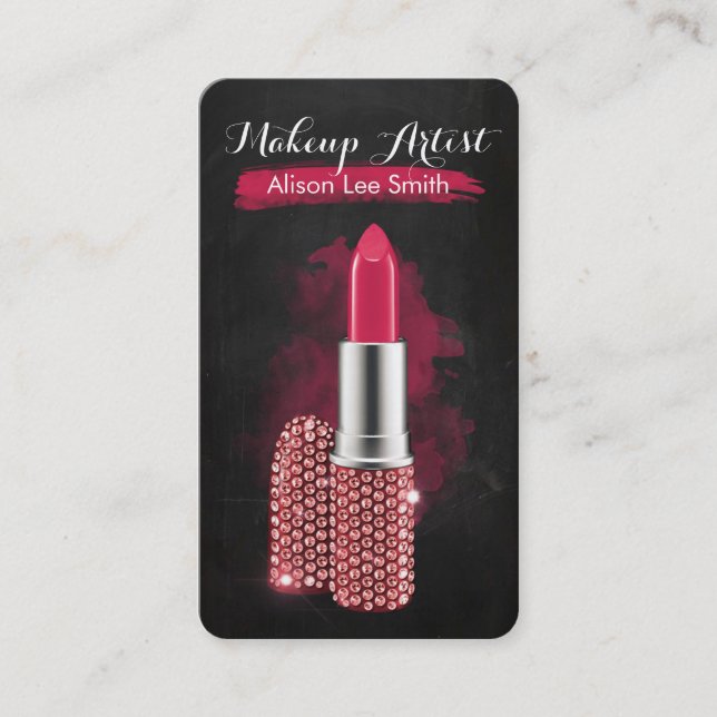 Makeup Artist/Diamonds Gnistra Lipstick Visitkort (Framsida)