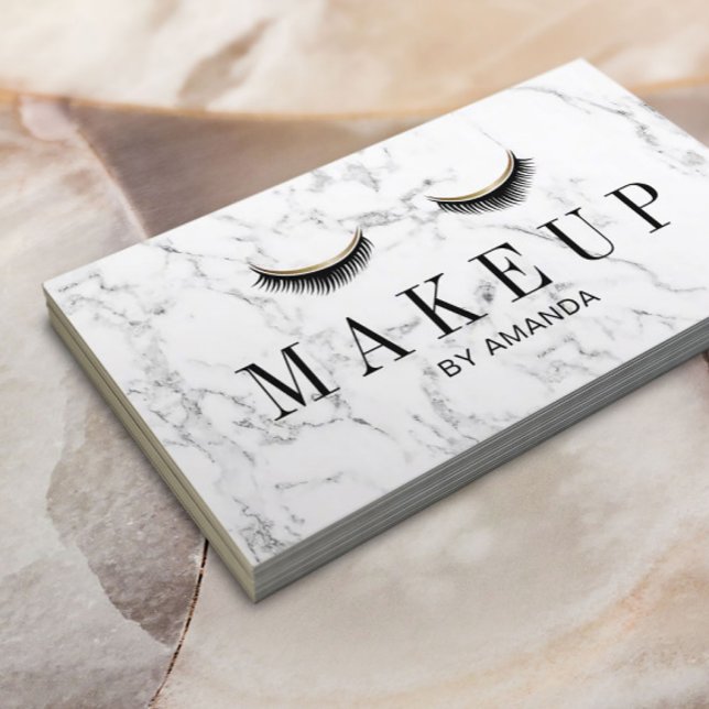 Makeup Artist Elegant Marble Beauty Salon Visitkort (Skapare uppladdad)