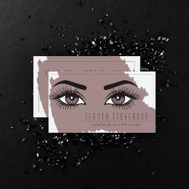Makeup Artist | Elegant Mörk Taupe Öga och Skin Visitkort