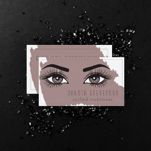 Makeup Artist Elegant Mörk Taupe Öga och Skin Visitkort
