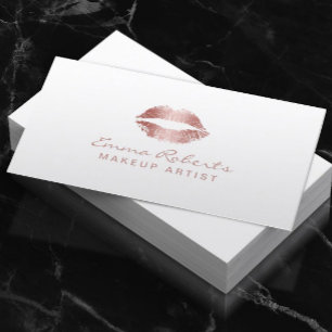Makeup Artist Elegant Ro Guld Läppar Salon Visitkort
