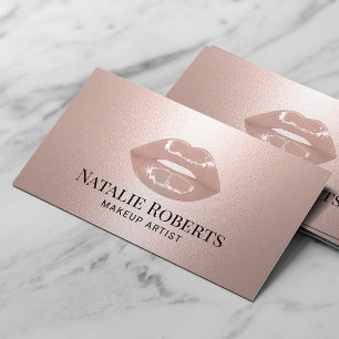 Makeup Artist Elegant Ro Guld Läppar Visitkort