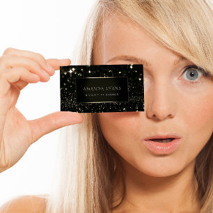 Makeup Artist Event Black Ram Guld Spark Sepia Visitkort
