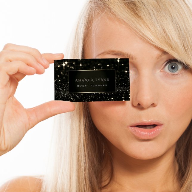 Makeup Artist Event Black Ram Guld Spark Sepia Visitkort (Skapare uppladdad)
