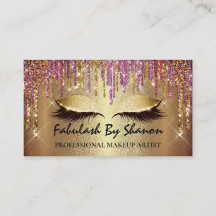 Makeup Artist Event Bröllopsfixaren Eyelash Lila Visitkort
