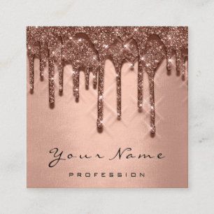 Makeup Artist Event Glitter 3D Drives Ro Guld Fyrkantigt Visitkort