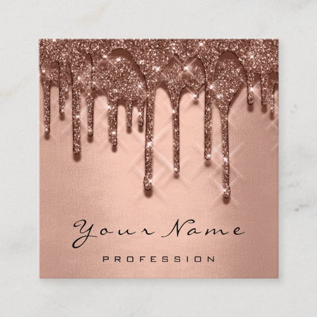 Makeup Artist Event Glitter 3D-drivrutiner Ro Guld Fyrkantigt Visitkort (Framsida)