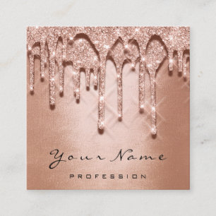 Makeup Artist Event Glitter 3D Silver Grått Ro Fyrkantigt Visitkort