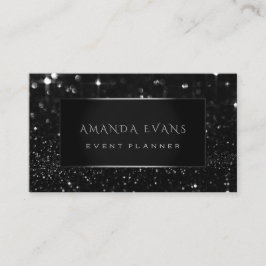 Makeup Artist Event Planner Black Silver Spark Visitkort