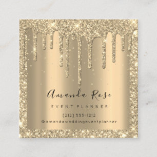 Makeup Artist Event Planner Champagne Guld DripVIP Tidsbeställning Kort