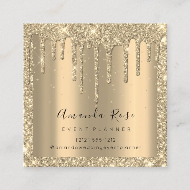 Makeup Artist Event Planner Champagne Guld DripVIP Tidsbeställning Kort (Framsida)