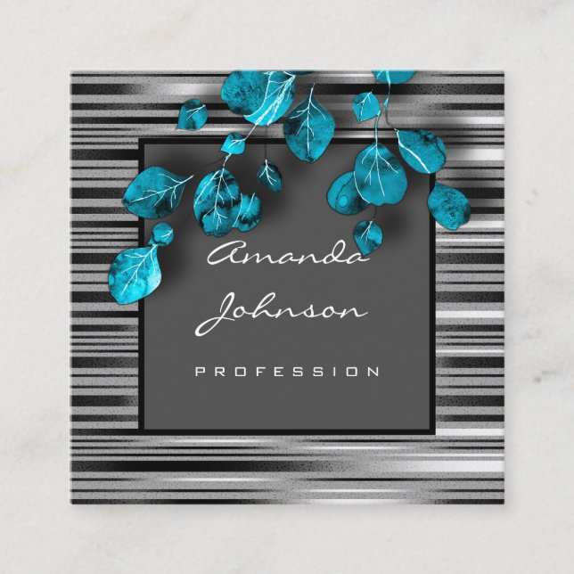 Makeup Artist Event Planner Consulting Framed Teal Fyrkantigt Visitkort (Framsida)