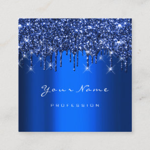 Makeup Artist Event Planner Glitter Navy, Royal Fyrkantigt Visitkort