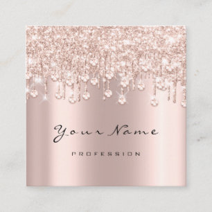Makeup Artist Event Planner Glitter Spark Crystals Fyrkantigt Visitkort