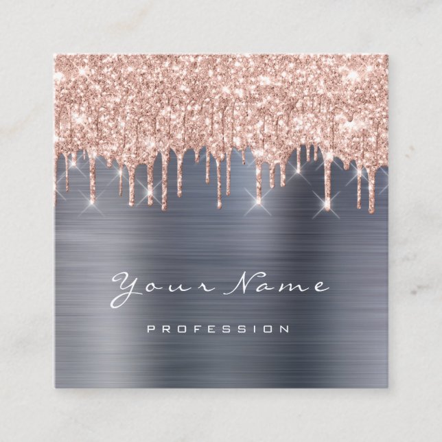 Makeup Artist Event Planner Glitter Spark Grått Gr Fyrkantigt Visitkort (Framsida)