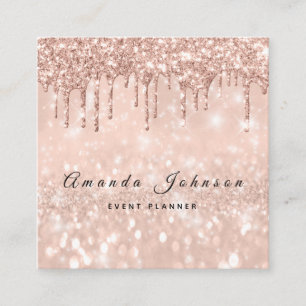 Makeup Artist Event Planner Glitter Spark Ro 1 Fyrkantigt Visitkort