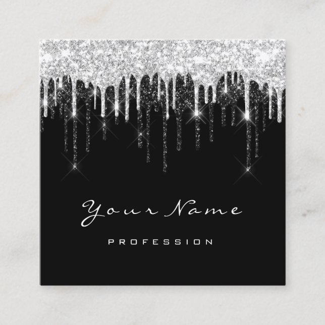 Makeup Artist Event Planner Grått Black Drives Fyrkantigt Visitkort (Framsida)