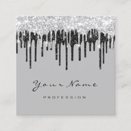 Makeup Artist Event Planner Grått Black Grått Fyrkantigt Visitkort