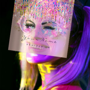 Makeup Artist Event Planner Holograph Unicorn Lash Fyrkantigt Visitkort