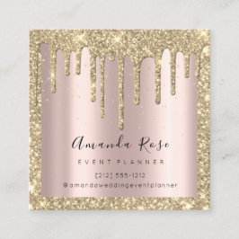 Makeup Artist Event Planner Sepia Guld Drip Ro Tidsbeställning Kort