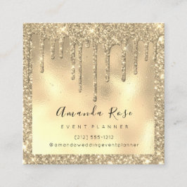 Makeup Artist Event Planner Sepia Guld Drip Spark Tidsbeställning Kort