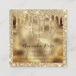 Makeup Artist Event Planner Sepia Guld Drips Spark Tidsbeställning Kort