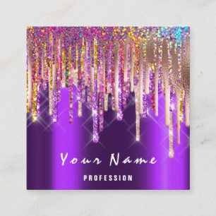 Makeup Artist Event PlannerHolograph Rainbow Drive Fyrkantigt Visitkort