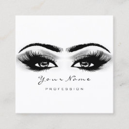 Makeup Artist Eyebrow Grått Lash White Square Fyrkantigt Visitkort