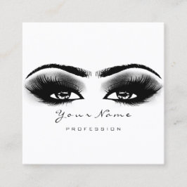 Makeup Artist Eyebrow Grått Lash White Square Fyrkantigt Visitkort