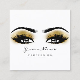 Makeup Artist Eyebrow Guld Lash White Square Fyrkantigt Visitkort
