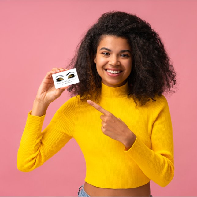 Makeup Artist Eyebrow Lash Chocolate Black White Visitkort (Makeup Artist Eyebrow Lashes Chocolate Black White Business Card)