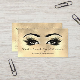 Makeup Artist Eyebrow Lash Extension Glass Guld Visitkort
