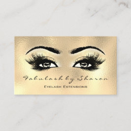 Makeup Artist Eyebrow Lash Extension Glass Guld Visitkort