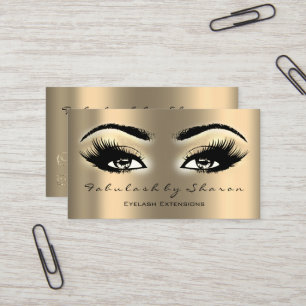 Makeup Artist Eyebrow Lash Extension Guld Öga Visitkort