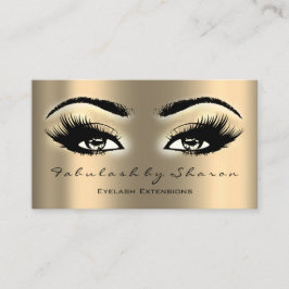 Makeup Artist Eyebrow Lash Extension Guld Öga Visitkort