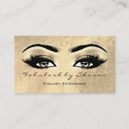 Makeup Artist Eyebrow Lash Extension Leap Guld Visitkort