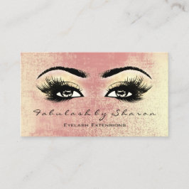 Makeup Artist Eyebrow Lash Extension Peach Guld Visitkort