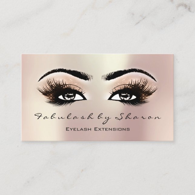Makeup Artist Eyebrow Lash Extension Ro Guld Visitkort (Framsida)