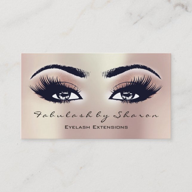 Makeup Artist Eyebrow Lash Extension Rosa Peach Visitkort (Framsida)