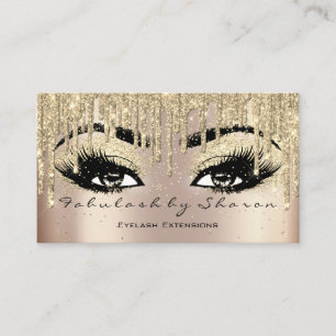 Makeup Artist Eyebrow Lash Glitter Dricks Golden Visitkort