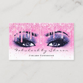 Makeup Artist Eyebrow Lash Glitter Drip Navy Rosa Visitkort